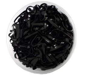 Gumki do grzywy silikonowe w pudełku czarne