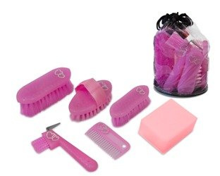 Zestaw do czyszczenia konia York Sweety różowy